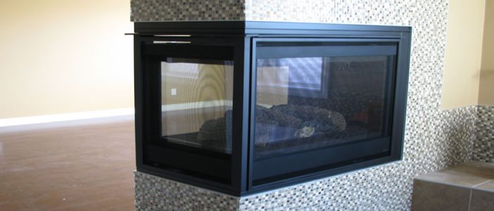 image of a custom gas fireplace installation by tryangle mechanical