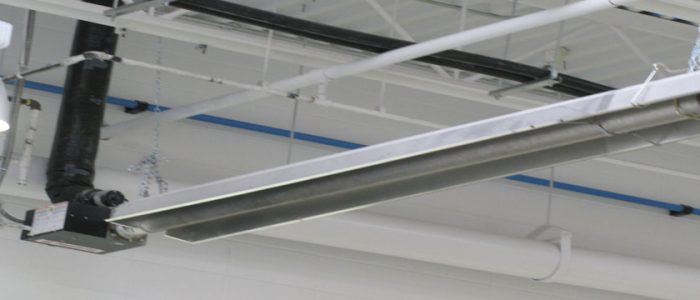 image of an overhead heating system installation by tryangle mechanical