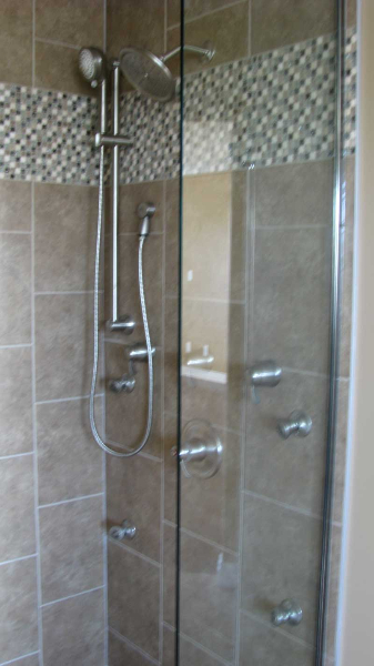 photo of a custom shower installation done by Tryangle Mechanical