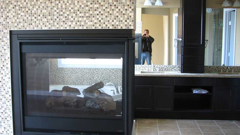 photo of a custom gas fireplace installation done by Tryangle Mechanical