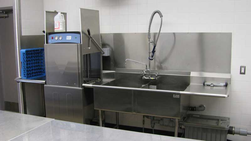 photo of a custom commercial kitchen sink installation done by Tryangle Mechanical