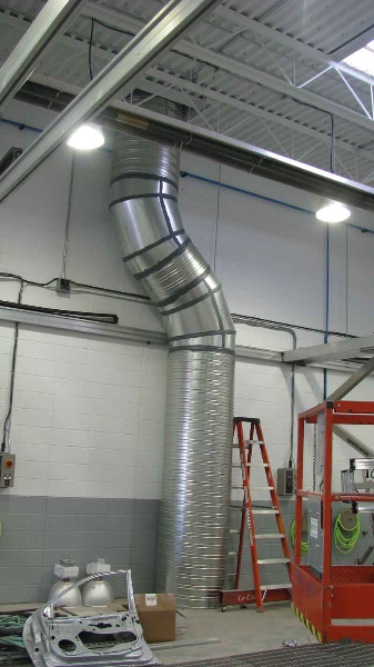 photo of a commercial air ventilation pipe installation done by Tryangle Mechanical