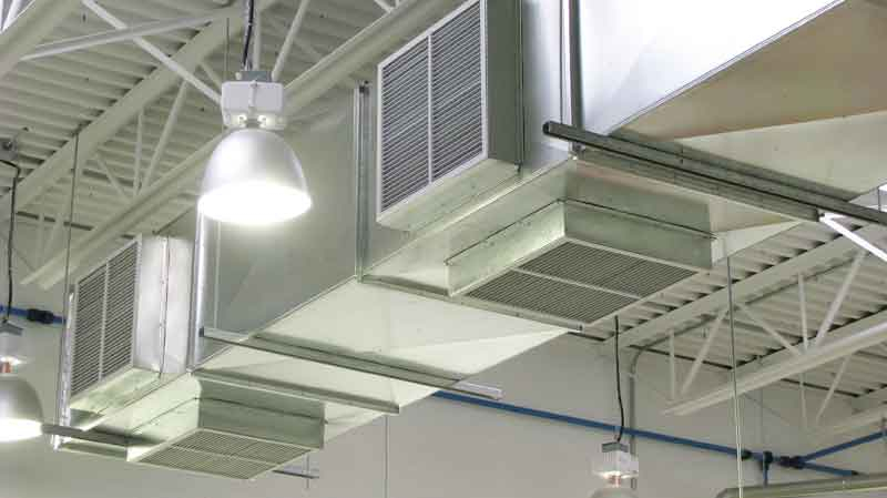 photo of a commercial air ventilation system installation done by Tryangle Mechanical