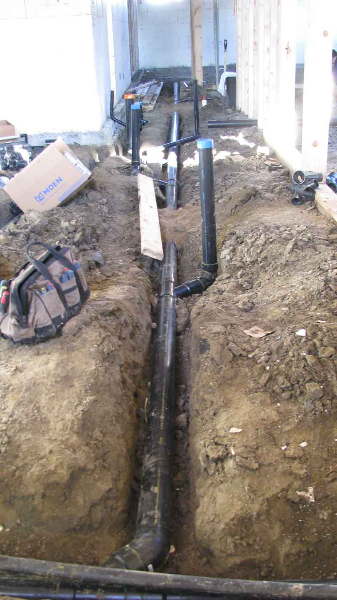 photo of a commercial underground plumbing installation done by Tryangle Mechanical