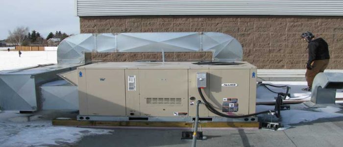 image of a commercial air conditioning system installation by tryangle mechanical